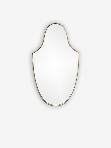 1950's Elongated Shield Mirror in Aged Brass Attributed to Gio Ponti for Fontana Arte - MONC XIII