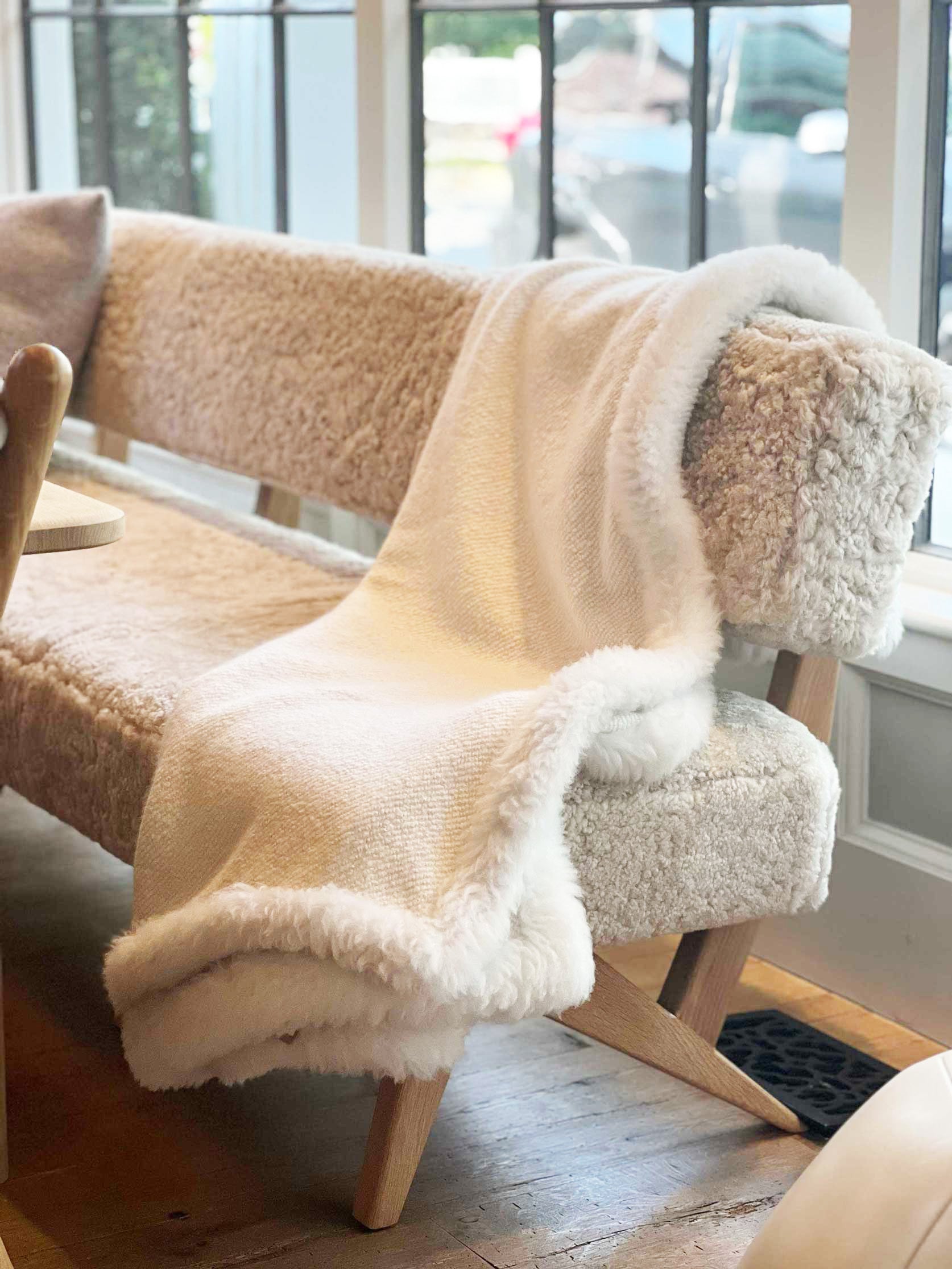 Metropole 7' Bench with Shearling by MONC XIII