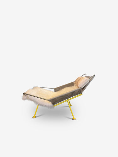 Hans Wegner 70th Anniversary Edition Flag Halyard Chair with Yellow Frame by PP Mobler