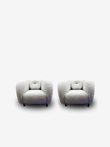 Pair of Minitore Armchairs in Louison Perle by Pierre Augustin Rose - MONC XIII