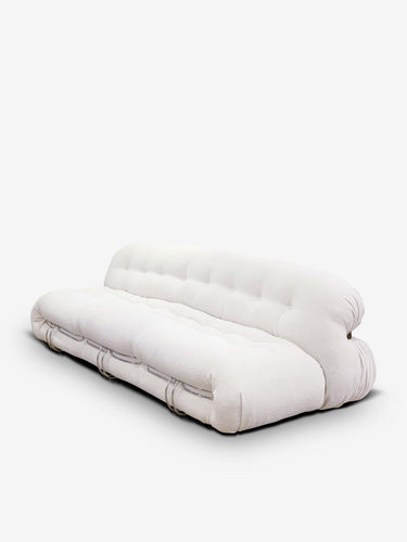 Cassina 944 Soriana 3-Seater Sofa in Tess Look Bianco by Cassina Furniture New Seating Afra & Tobia Scarpa / Look Bianco / Boucle