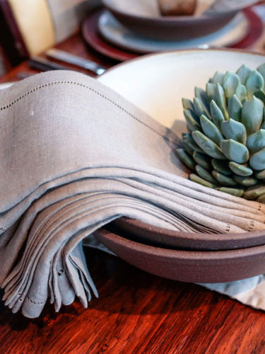 MONC XIII Barcelona Natural Napkin by MONC XIII Textiles New Towels and Bath Sheets Napkin / Grey / Linen