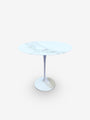 Knoll Eero Saarinen Oval Side Table with Calacatta Satin Marble & White Base by Knoll Furniture New Tables 22 1/2" W x 15" D x 20" H / White / Marble