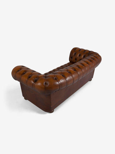 Vintage Sofa French 1970's Chesterfield Sofa with Original Leather Furniture Vintage Seating Default