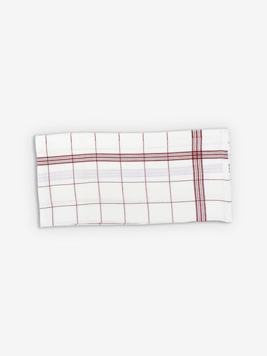 Charvet French Bistro Torchon by Charvet Tabletop New Napkins and Tableclothes Red Checkered / 25.5