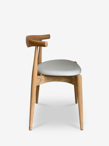 Carl Hansen Hans Wegner Elbow Chair in Oiled White Oak with Loke Leather for Carl Hansen Furniture New Seating