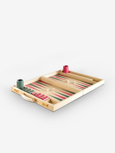 Geoffrey Parker Magnolia and Rose Leather Backgammon Board by Geoffrey Parker Home Accessories New Games Default