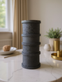 Colonne High Vase in Dark Brown Ceramic