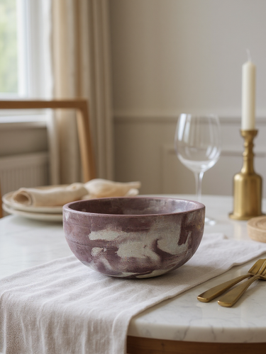 MA Benton Bowl in Tie Dye Mauve & White NR9 by Michael Verheyden