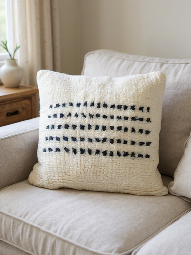 Lorenzo Throw Pillow in Natural/Black by Morrow Soft Goods