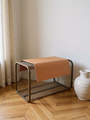 Caballito Piccolo Bronze Steel Mesh Bench in Sole Wool & Brown Fabric by Oscar Maschera