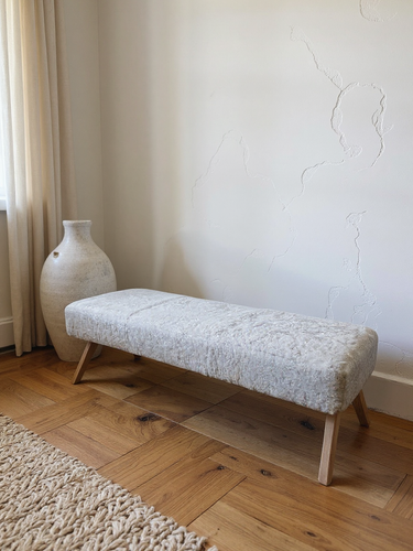 Metropole 6' Backless Bench in Shearling by MONC XIII