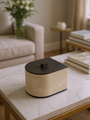 Nobble Marble Large Low Box in Travertino Titanium by Giobagnara