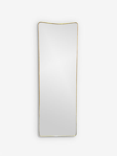 1950's Long Floor Mirror in Aged Brass Attributed to Gio Ponti for Fontana Arte - MONC XIII