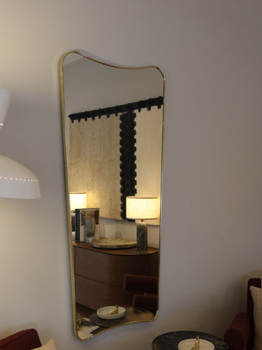 Large FA 33 Rectangular Wall Mirror by Gio Ponti for Gubi in Polished Brass