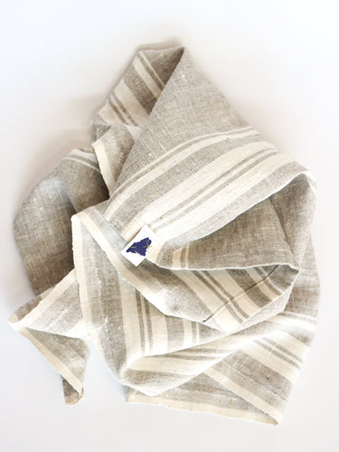 Linen Tea Towel in Farmhouse White by Amphitrite Studio