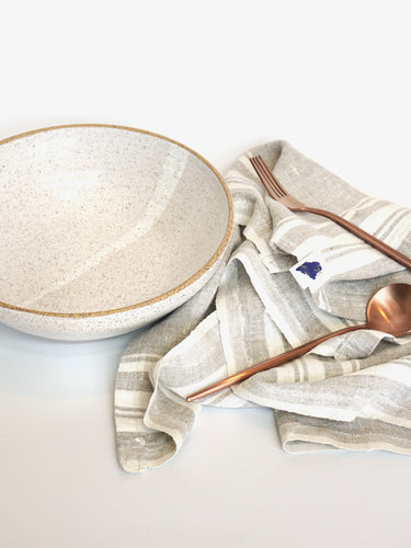 Linen Tea Towel in Farmhouse White by Amphitrite Studio