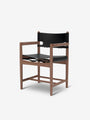 Borge Mogensen Spanish Dining ArmChair in Smoked Oak oiled and Black Leather