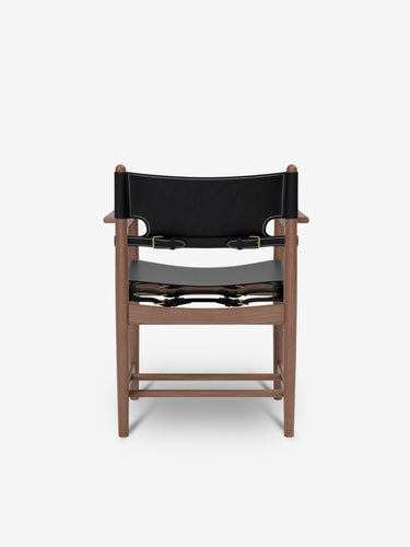 Borge Mogensen Spanish Dining ArmChair in Smoked Oak oiled and Black Leather