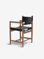 Borge Mogensen Spanish Dining ArmChair in Smoked Oak oiled and Black Leather