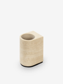 Nobble Marble Toothbrush Holder in Travertino Titanium by Giobagnara