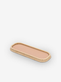 Rodi Walnut Travertino Marble and Golf Stone Valet Tray Long Rectangular Small by Giobagnara