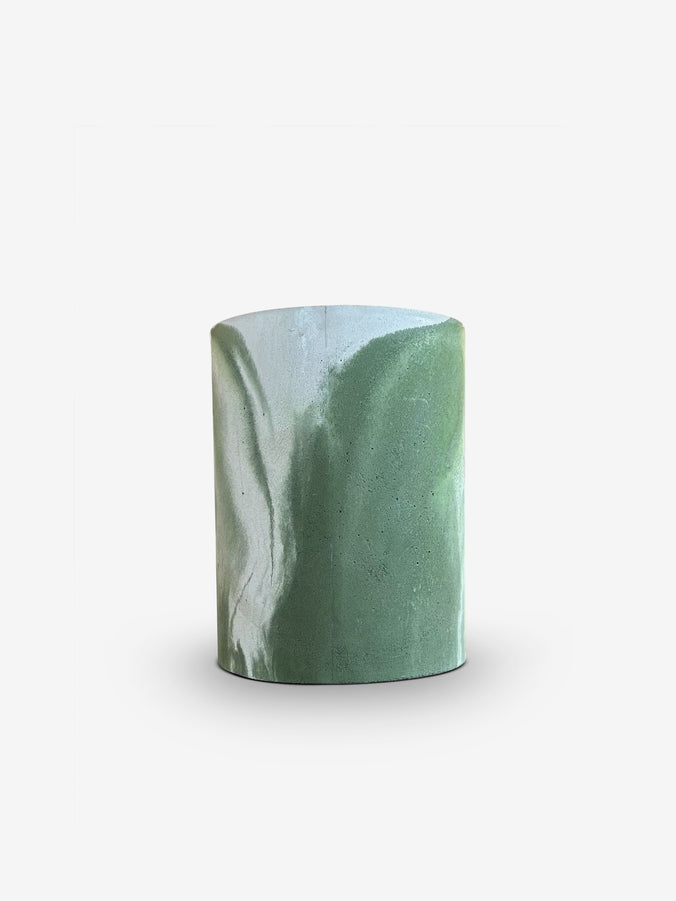 Beton Vase in Tie Dye Green Concrete by Michael Verheyden