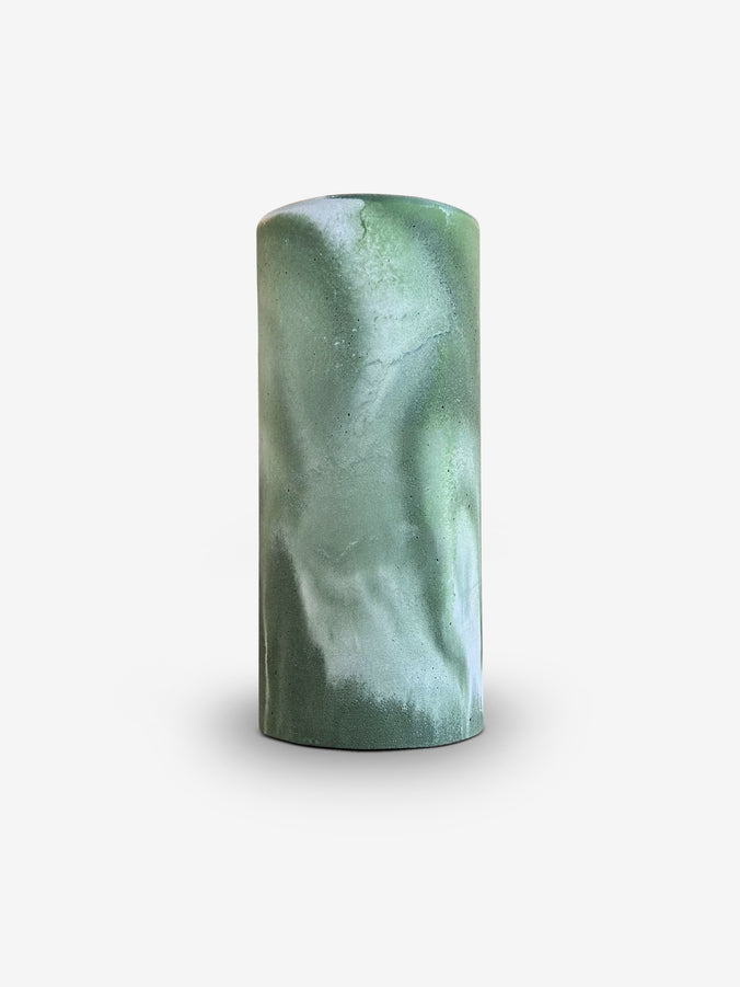 VA Beton Vase in Tie Dye Green Concrete by Michael Verheyden