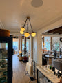 Beautiful 1950s Style Ceiling Light with 5 Glass Globes