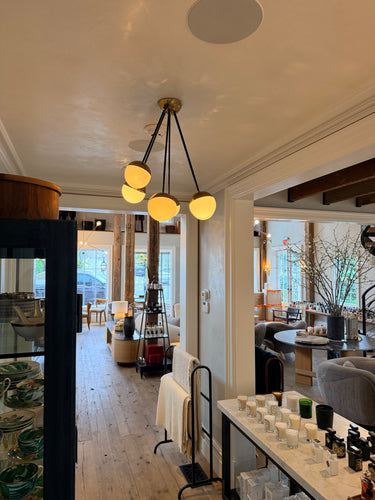 Beautiful 1950s Style Ceiling Light with 5 Glass Globes