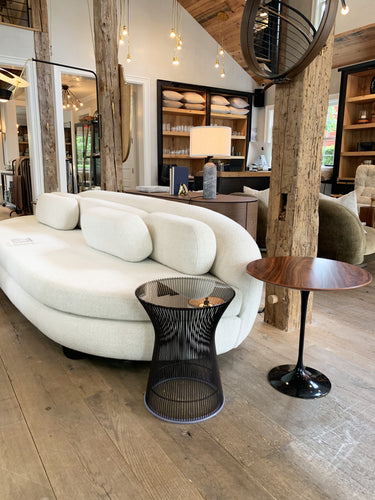 Eero Saarinen Small Round Table with Rosewood Top & Black Base by Knoll