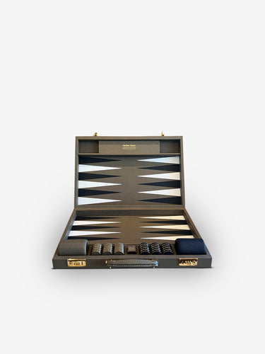 Geoffrey Parker Leather Challenge Set in Taupe with Ebony and White Points