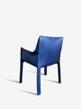Bellini 413 Cab Chair in Blue Leather by Cassina