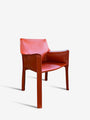Bellini 413 Cab Chair in China Red Leather by Cassina