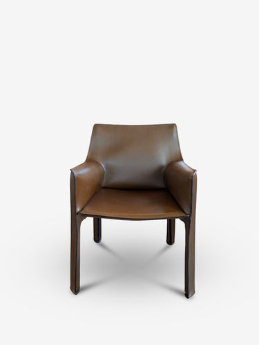 Bellini 413 Cab Chair in Tobacco Leather by Cassina