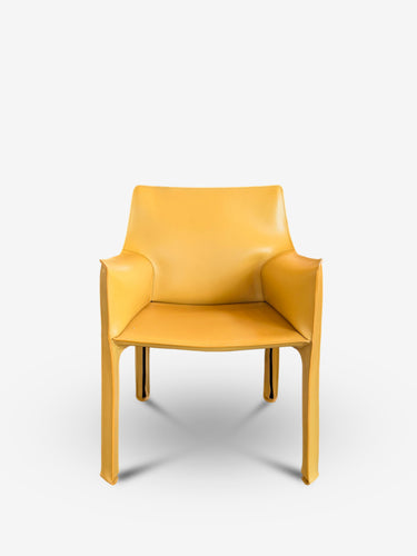 Bellini 413 Cab Chair in Cognac Leather by Cassina