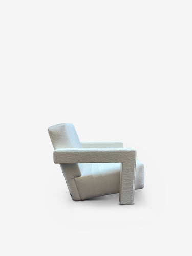 Pair Of 637 Utrecht in Luxor Bianco with Natural Blanket Stitching by Cassina