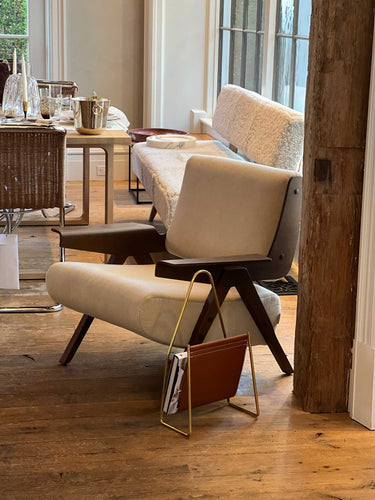 Lina Armchair in Tessen Fabric with Dark Walnut Frame by Gianfranco Frattini for Tacchini