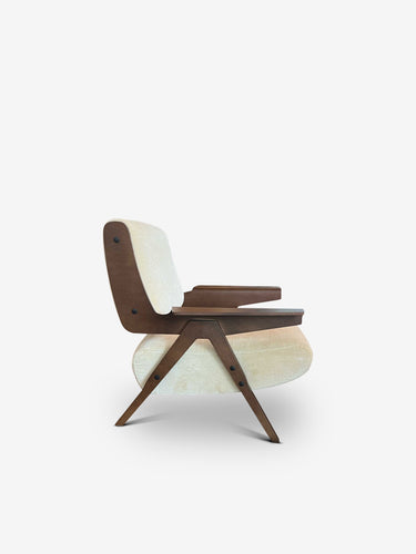 Lina Armchair in Tessen Fabric with Dark Walnut Frame by Gianfranco Frattini for Tacchini