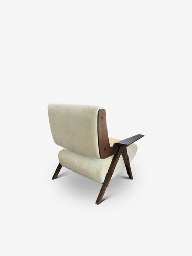 Lina Armchair in Tessen Fabric with Dark Walnut Frame by Gianfranco Frattini for Tacchini