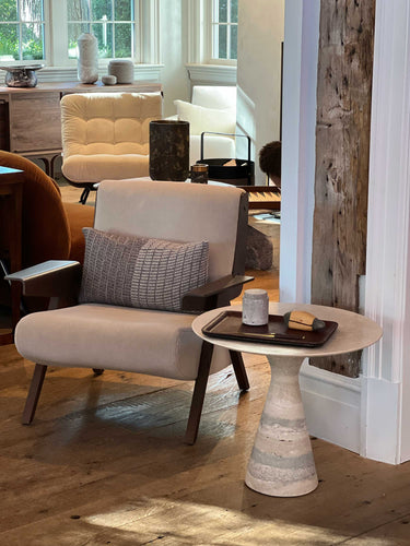 Angelo M/SR 55 Side Table in Travertine Silver in Honed Finish by Alinea