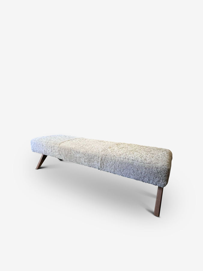 Metropole 6' Backless Bench in Shearling by MONC XIII