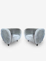 Pair Of Minitore Chair in Teddy Mohair Ecorce by Pierre Augustin Rose