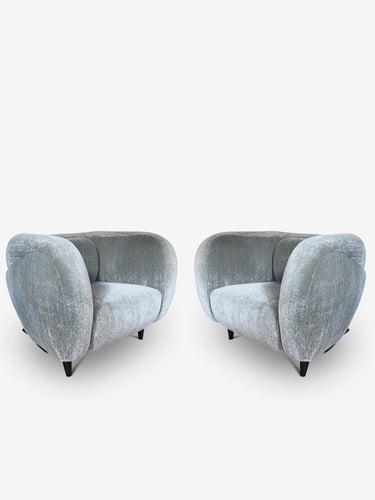 Pair Of Minitore Chair in Teddy Mohair Ecorce by Pierre Augustin Rose
