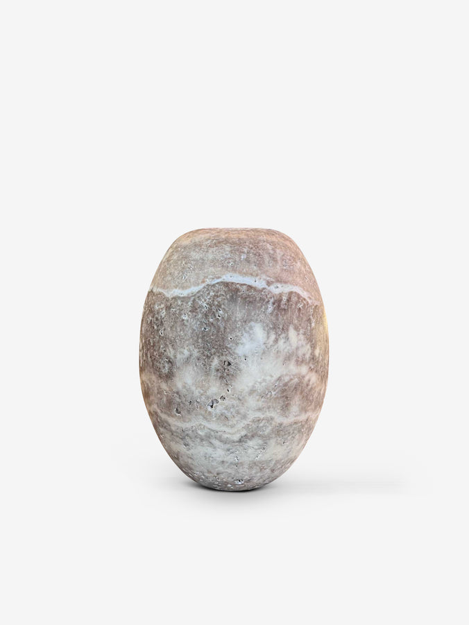 Dado Small Vase in Grey Travertine by Michael Verheyden