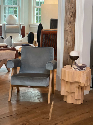 Pierre Jeanneret 1960 Capitol Complex in Grigrio Linen with Teak