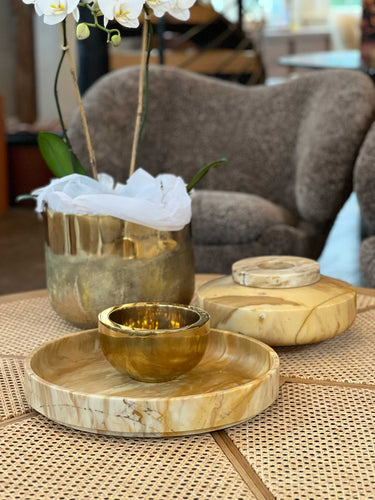 Nabemo Low Marble Solilfleur in Giallo Sienna by Michael Verheyden