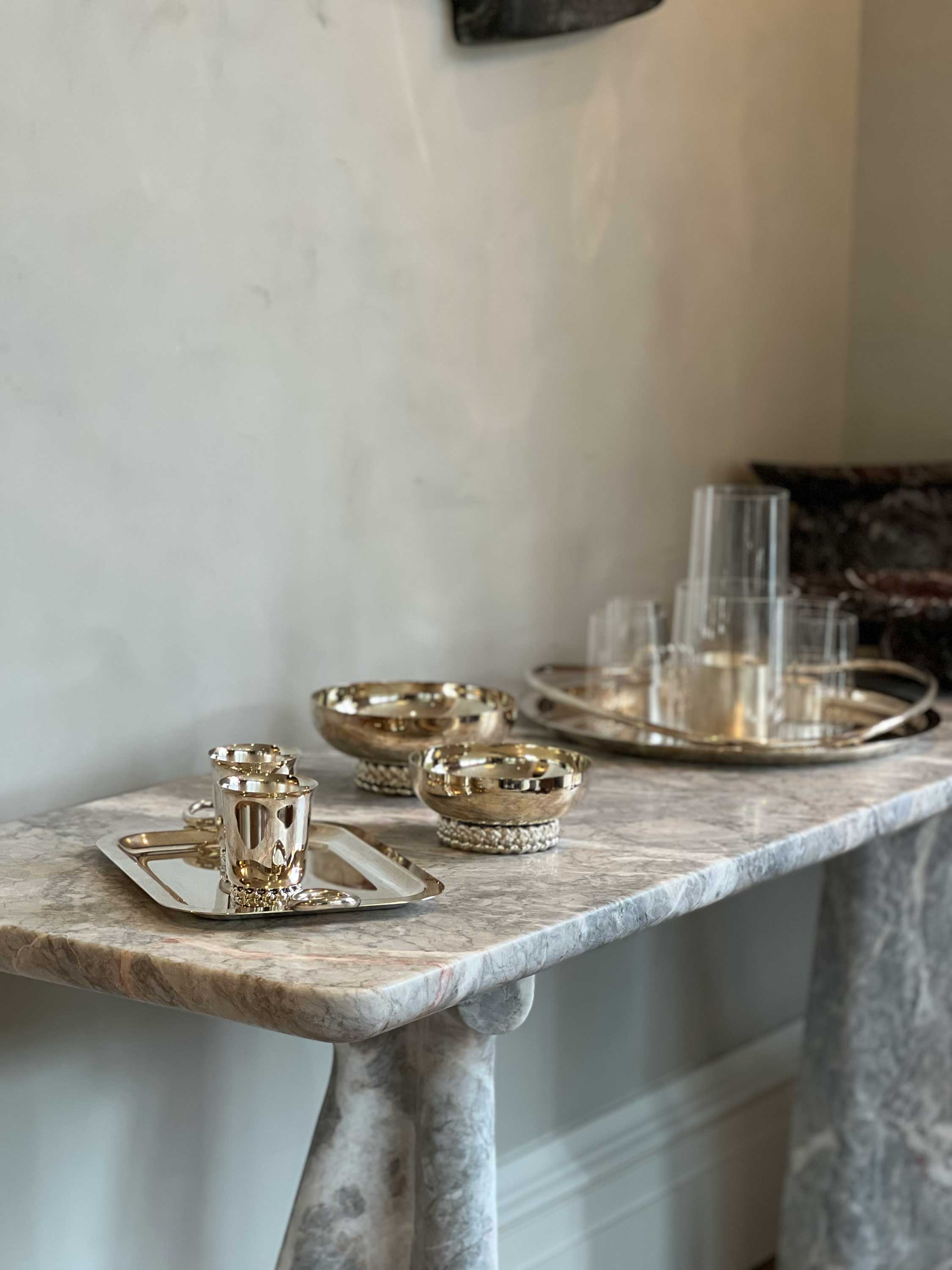 Christofle BABYLONE カップソーサー2客＋プレート2枚 計6点 Babylone Silver Plated Cup by Christofle