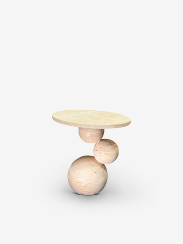 Pair of Travertine Side Tables by a French Atelier, Produced Exclusively for MONC XIII