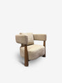A French Atelier Produced for MONC XIII Pair of Armchairs in Nobilis Fabric and Beechwood Frame